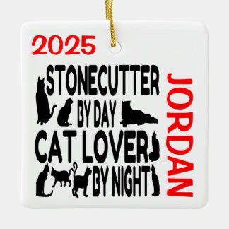 Ornamento De Cerâmica Stonecutter Ama Cats PERSONALIZADOS