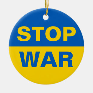 Ornamento De Cerâmica Stop War Ucrânia Ucraniano