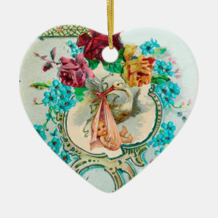 Ornamento De Cerâmica STORAGE CHÁ DE FRALDAS 2 MONOGRAM Red Ruby