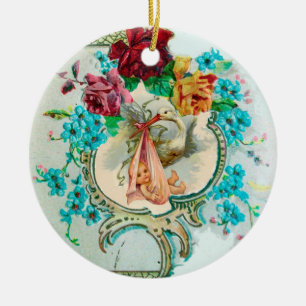 Ornamento De Cerâmica STORAGE CHÁ DE FRALDAS 2 MONOGRAM Red Ruby