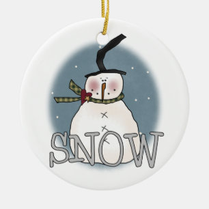Ornamento De Cerâmica Stovepipe Hat Snowman Guarnament