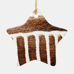Ornamento De Cerâmica Stripes castanhas_
