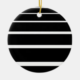 Ornamento De Cerâmica Stripes graduadas a preto e branco