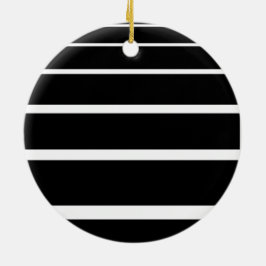 Ornamento De Cerâmica Stripes graduadas a preto e branco