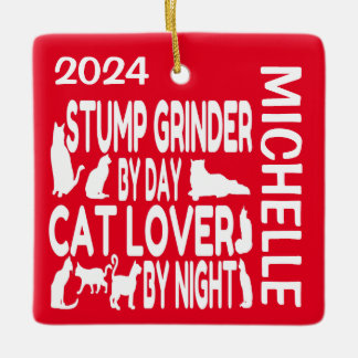 Ornamento De Cerâmica Stump Grinder ama Cats PERSONALIZADOS