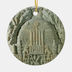 Ornamento De Cerâmica Stupa budista, Nagarjunakonda (pedra calcária)