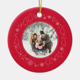 Ornamento De Cerâmica Sua foto com a coroa de natal original