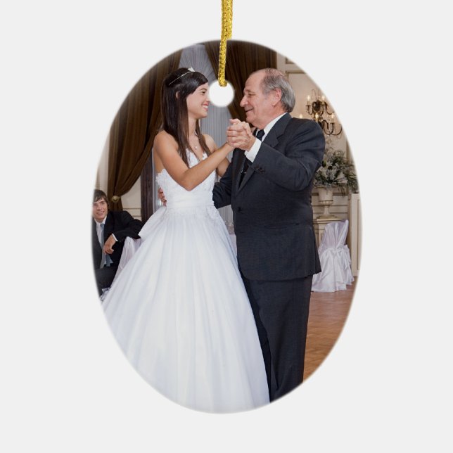 Ornamento De Cerâmica Sua Foto de Criação (Frente)