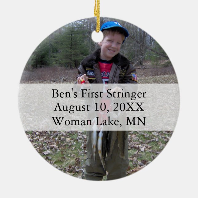 Ornamento De Cerâmica Sua Foto De Peixe Gravada (Traseira)