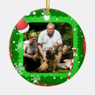 Ornamento De Cerâmica Sua própria foto em um quadro do Natal! -