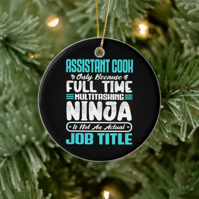Ornamento De Cerâmica Subchefe de Título de Emprego Cozinheiro Assistent (Árvore)