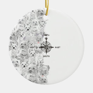 Ornamento De Cerâmica Sudeste norte & cão de Westie