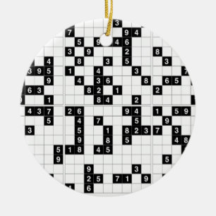 Ornamento De Cerâmica sudoku branco preto