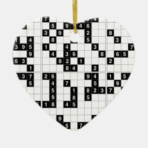 Ornamento De Cerâmica sudoku branco preto
