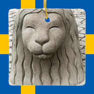 Ornamento De Cerâmica Suecia Stone Lion Statue Estocolmo Foto