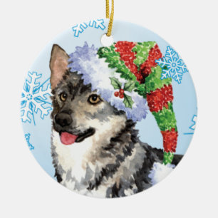 Ornamento De Cerâmica Sueco feliz Vallhund de Howlidays