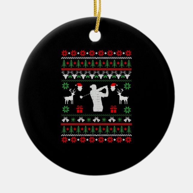 Ornamento De Cerâmica Suéter de Natal Feio (Frente)