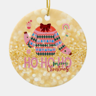Ornamento De Cerâmica Suéter de Natal Feio de Meninas Sweet Treats