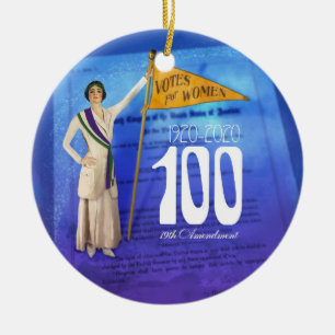Ornamento De Cerâmica Sufrage Centennial Holiday Ornament