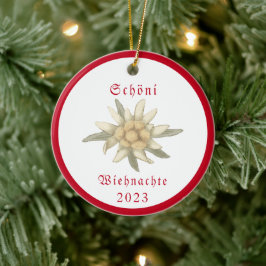 Ornamento De Cerâmica Suiça Edelweiss Schweiz SWISS Suisse
