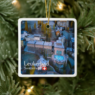 Ornamento De Cerâmica suiça zCH011 LEUKERBAD,