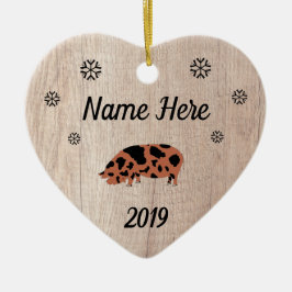 Ornamento De Cerâmica Suíno KuneKune Russo Personalizado