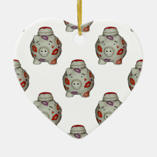 Ornamento De Cerâmica Suíno Lipstick Adorável