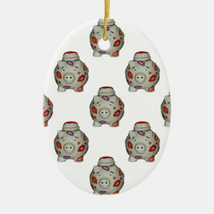 Ornamento De Cerâmica Suíno Lipstick Adorável