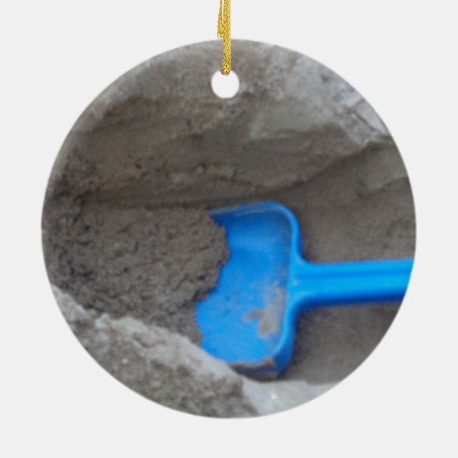 Ornamento De Cerâmica Summer Beach Digging Sand Shovel, Scoop, Brincando (Traseira)