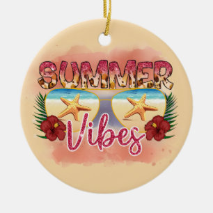 Ornamento De Cerâmica Summer Vibes Fécula Praia Costeira