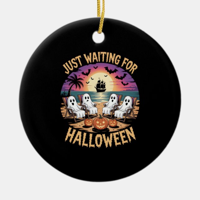 Ornamento De Cerâmica Summerween Beach Spooky (Frente)