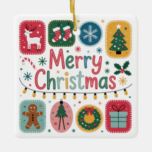 Ornamento De Cerâmica Sumo de Cerâmica Feliz Natal   Férias Festivas