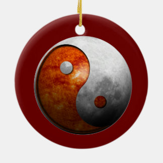 Ornamento De Cerâmica Sun e lua Yin Yang