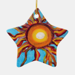 Ornamento De Cerâmica Sun selvagem