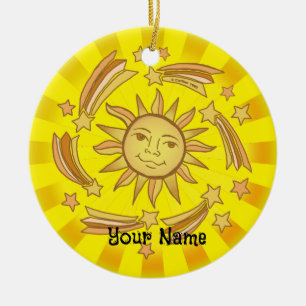 Ornamento De Cerâmica Sun Stars