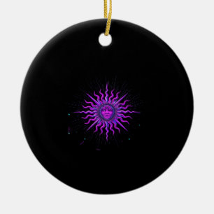 Ornamento De Cerâmica Sun - Whimsigoth Graphic