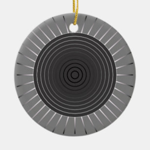 Ornamento De Cerâmica Sunburst Geométrico Moderno - Cinzas de Hematite 