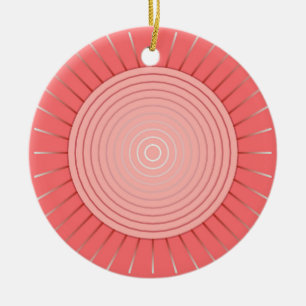Ornamento De Cerâmica Sunburst Geométrico Moderno - Cor-de-rosa Profund