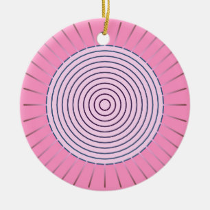 Ornamento De Cerâmica Sunburst geométrico moderno - máscaras do rosa
