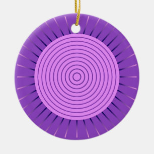 Ornamento De Cerâmica Sunburst Geométrico Moderno - Roxo Ametista