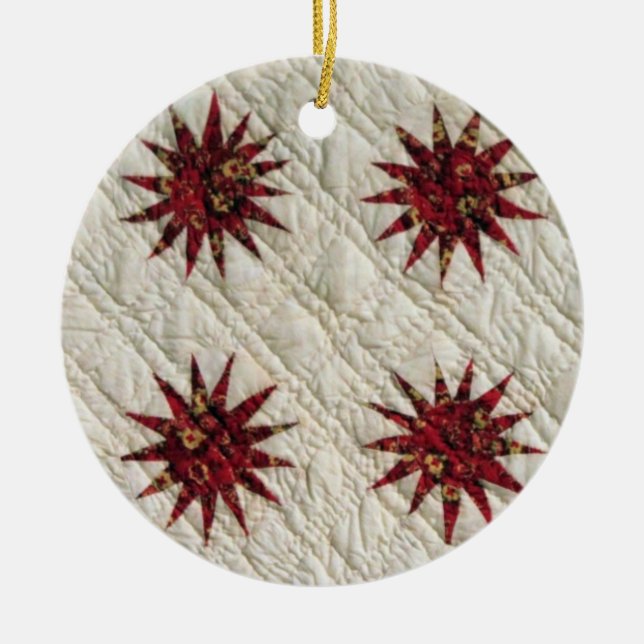 Ornamento De Cerâmica Sunburst Quilt 2925 (Frente)