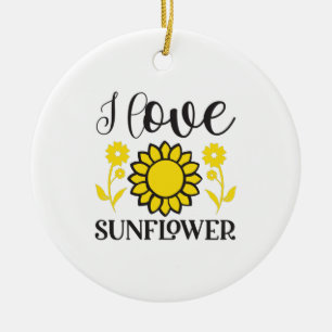 Ornamento De Cerâmica Sunflower Lover I Love Sunflower
