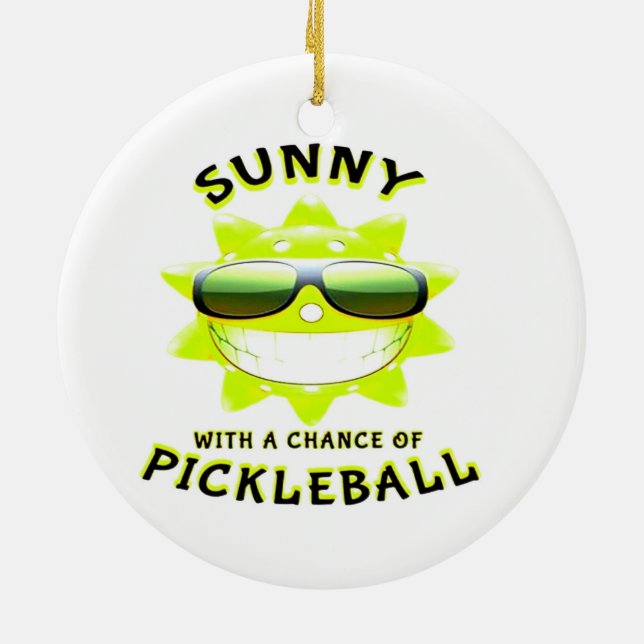 Ornamento De Cerâmica Sunny com uma chance de PickleBall (Traseira)