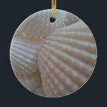Ornamento De Cerâmica Sunny White Seashells, Sea Shell Beach Summer Love<br><div class="desc">Sunny White Seashells,  Sea Shell Beach Summer Love</div>