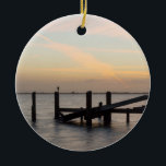 Ornamento De Cerâmica Sunset 1rua 2017 Cocoa Beach<br><div class="desc">Uma longa captura do primeiro pôr do sol de 2017, tirada do Constitucional Bicentennial Park em Cocoa Beach Florida. Procurando mais impressões ou produtos? Sinta-se livre para visitar minha loja: http://www.zazzle.com/timelessmomentsphtgy Esta foto foi tirada por Jennifer White com Fotografia Moments Eterno. Todas as imagens são protegidas por copyright © Moments...</div>