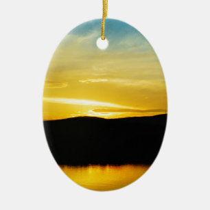 Ornamento De Cerâmica Sunset Amarelo do Lago Mt
