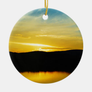 Ornamento De Cerâmica Sunset Amarelo do Lago Mt