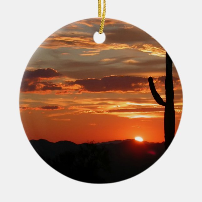 Ornamento De Cerâmica Sunset de arizona — Interrupção, (Frente)