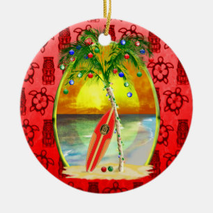 Ornamento De Cerâmica Sunset de praia de Natal