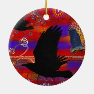 Ornamento De Cerâmica Sunset no lago Wendouree Arte aborígena australian